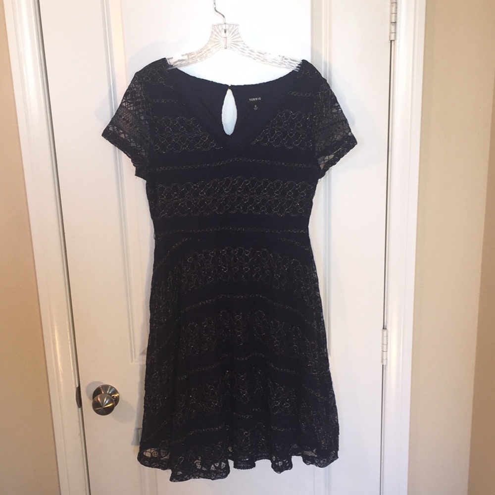 Navy Blue and Gold Party Dress